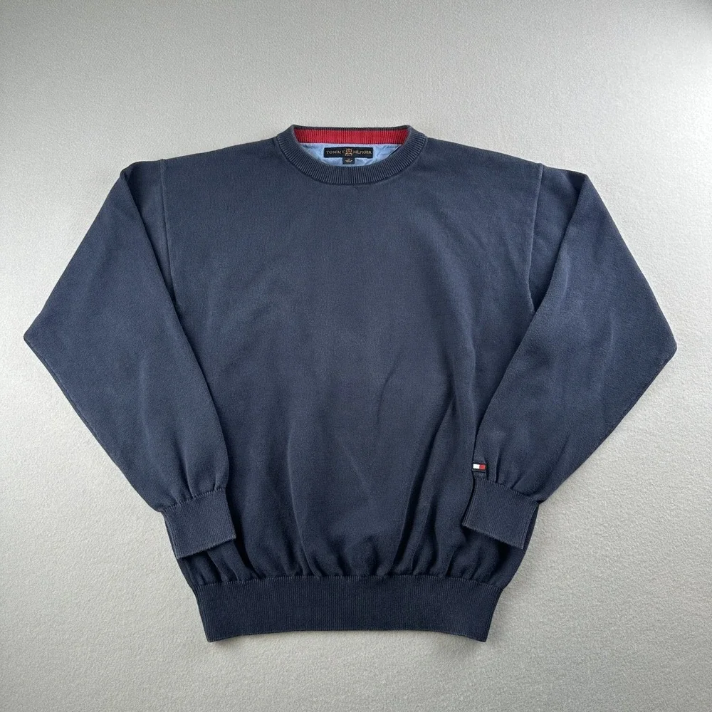 Tommy Hilfiger Mens Golf Navy Blue Sweater Pullover Size Medium Sweatshirt